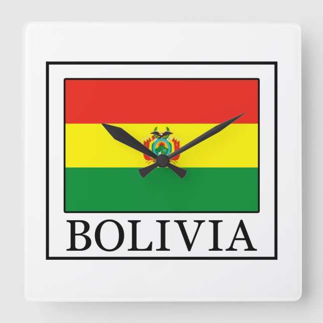 Bolivia Fyrkantig Klocka (Framsida)