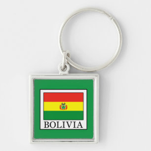 Bolivia Fyrkantig Silverfärgad Nyckelring