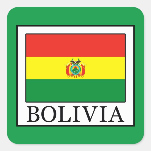 Bolivia Fyrkantigt Klistermärke (Framsida)
