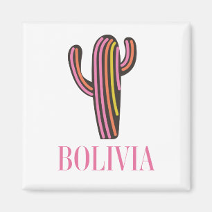 Bolivia kaktus reseaffisch vykort nyckelring magnet
