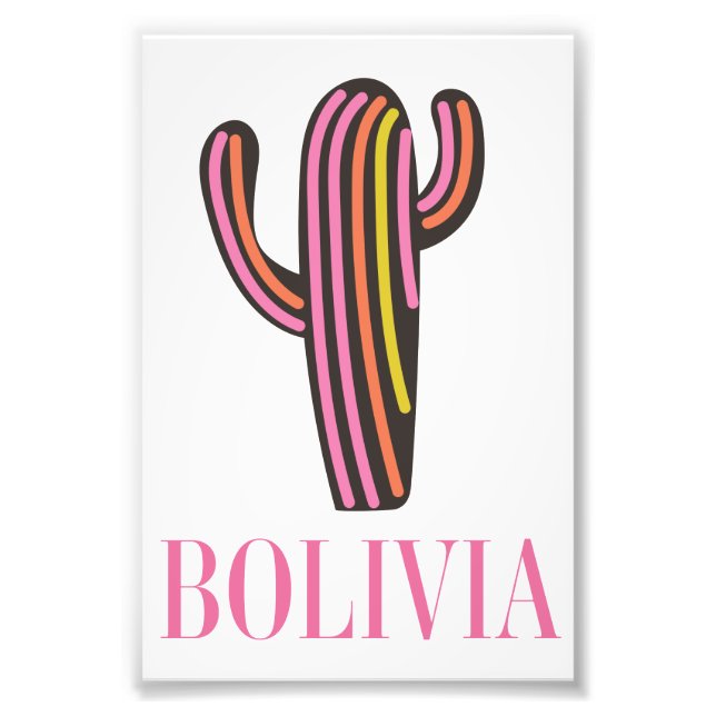 Bolivia kaktus reseraffisch fototryck (Framsidan)