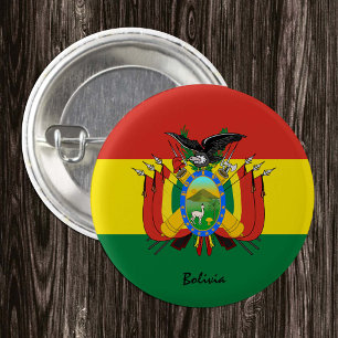 Bolivia-knapp, patriotisk boliviansk Flagga mode Knapp