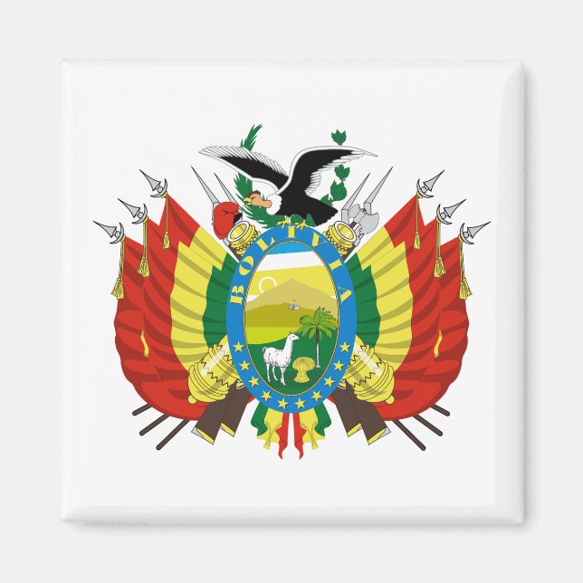 Bolivia landskapsvapen symbol emblem flagga magnet (Framsidan)