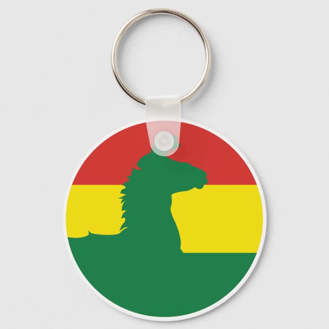 Bolivia Llama Alpaca Bolivias Flagga Nyckelring (Framsida)