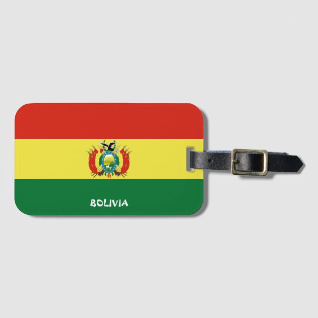 Bolivia National Flagga Patriotic Bagagebricka (Framsida horisontal)