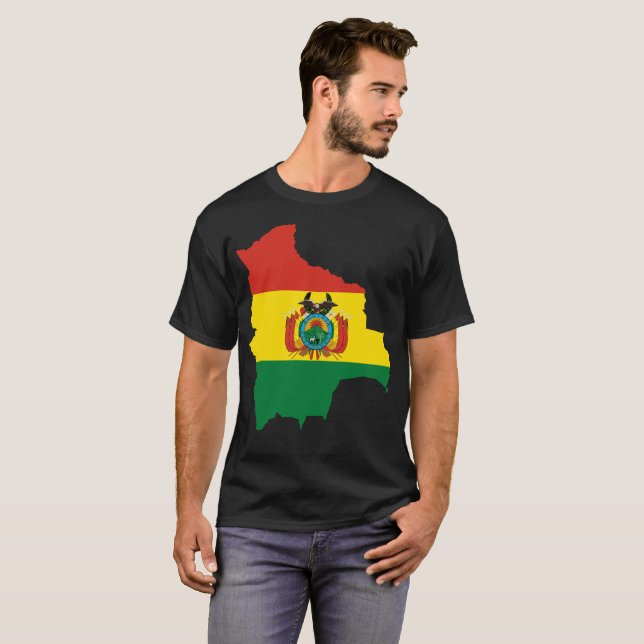 Bolivia nationT-tröja Tee Shirt (Hel framsida)