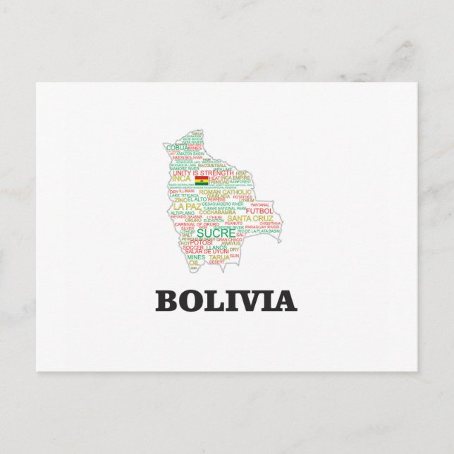 BOLIVIA ORD COLLAGE VYKORT (Framsida)