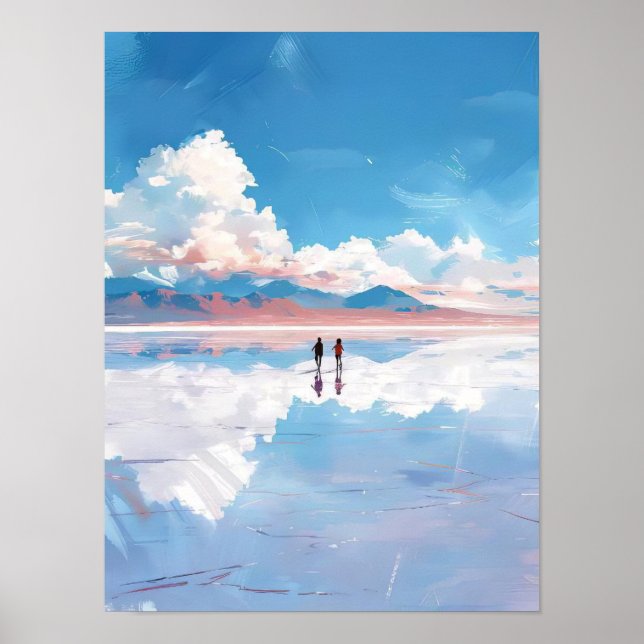 Bolivia Print Bolivia Illustration Uyuni Travel  Poster (Framsidan)