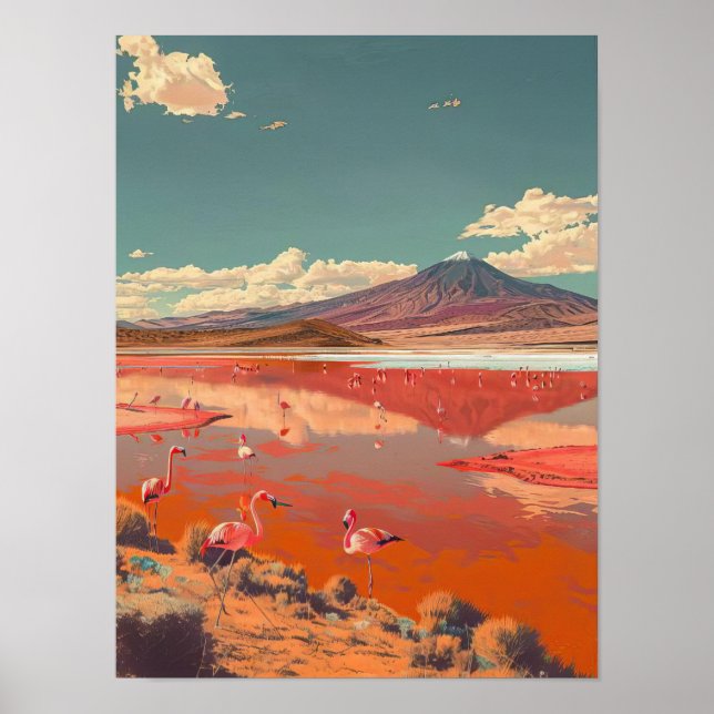Bolivia Print Bolivia Illustration Uyuni Travel  Poster (Framsidan)