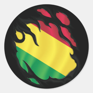 Bolivia Ripping Flagga Runt Klistermärke