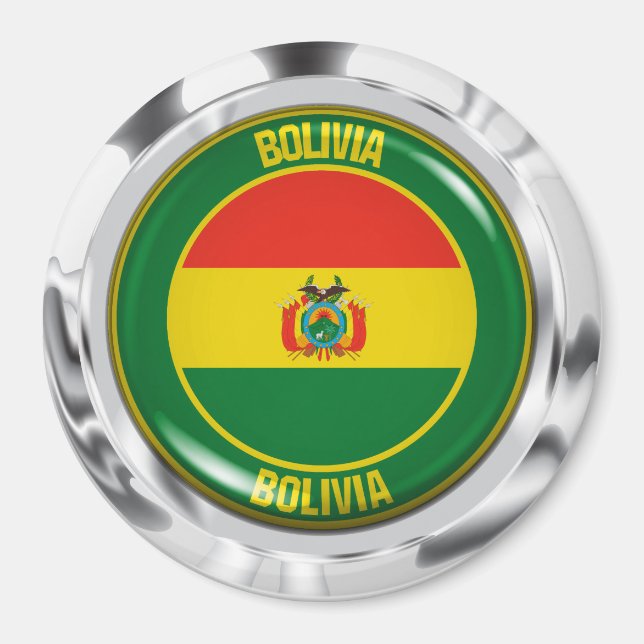 Bolivia Round Emblem Magnet (Framsidan)