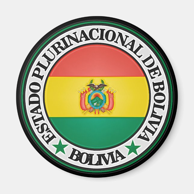Bolivia Round Emblem Magnet (Framsidan)