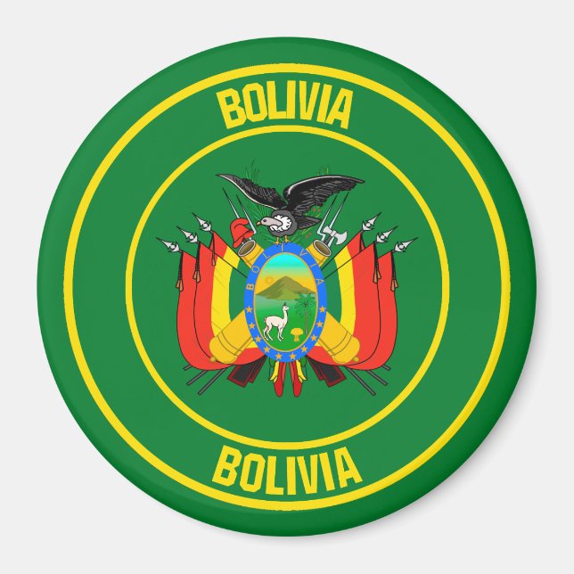 Bolivia Round Emblem Magnet (Framsidan)