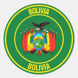 Bolivia Round Emblem Runt Klistermärke