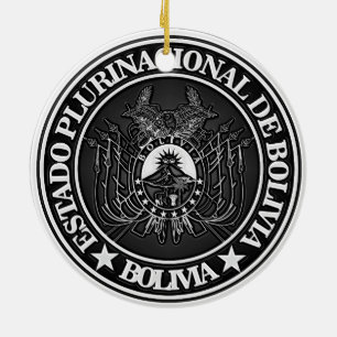 Bolivia rundaEmblem Julgransprydnad Keramik