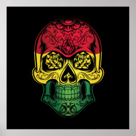 Bolivia Skull och Ro Flagga Poster