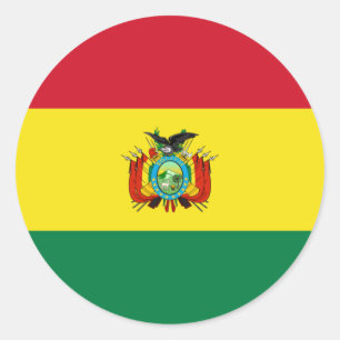 Bolivia Statlig flagga Sticker Runt Klistermärke