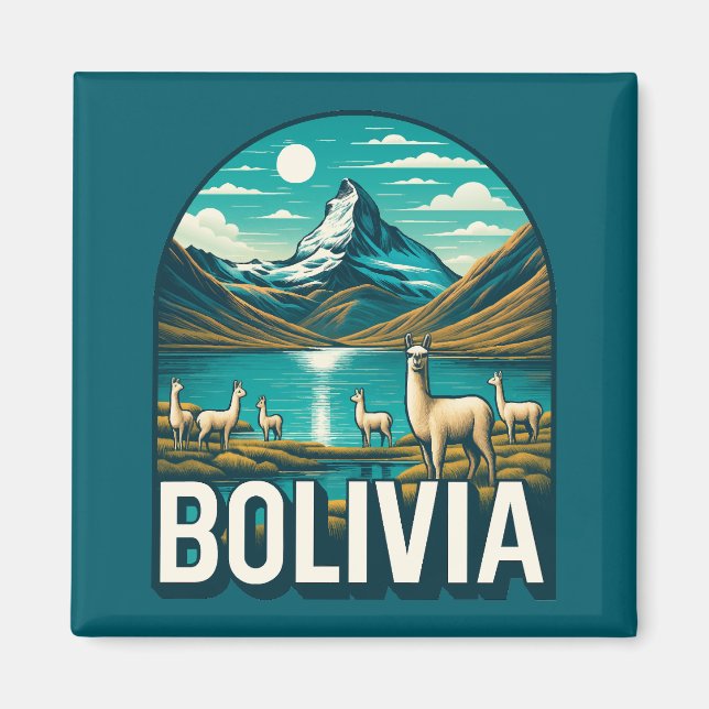 Bolivia Sydamerika Magnet (Framsidan)