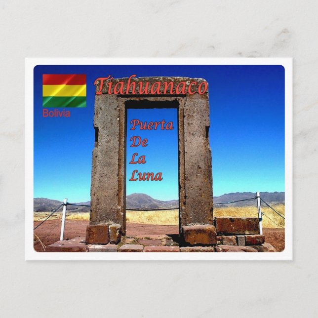 Bolivia - Tiahuanaco - Puerta de la luna - Vykort (Framsida)