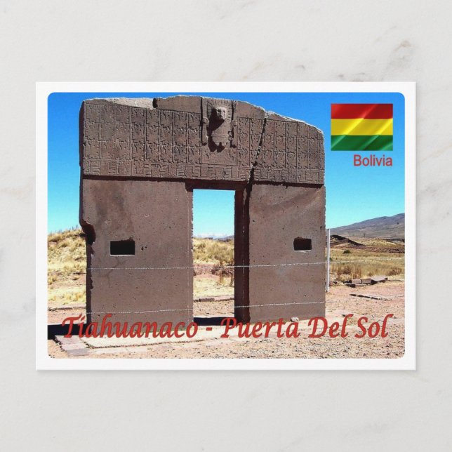 Bolivia - Tiahuanaco - Puerta del Sol - Vykort (Framsida)
