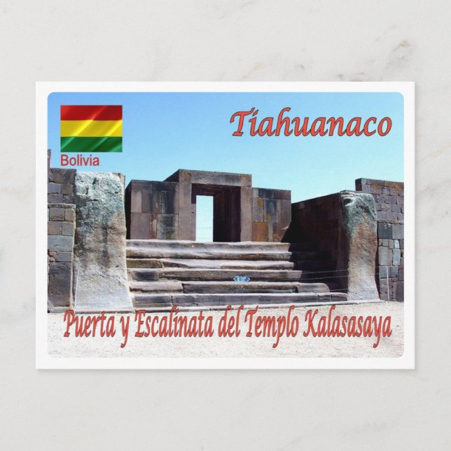Bolivia - Tiahuanaco - Templo Kalasaya - Vykort (Framsida)