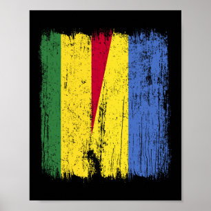 Bolivia Ukraina Halv Flagga Bolivisk Ukrainsk Härk Poster