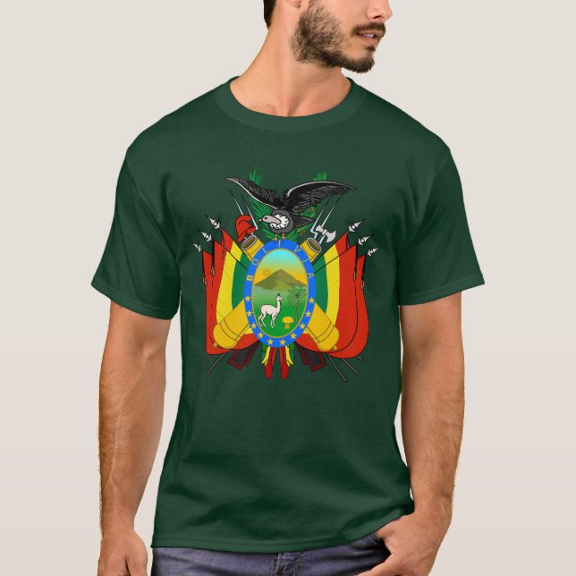 Bolivia vapensköldskjortor t shirt (Framsida)