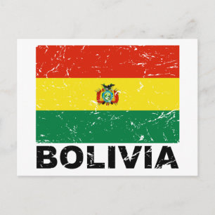 Bolivia Vintage Flagga Vykort