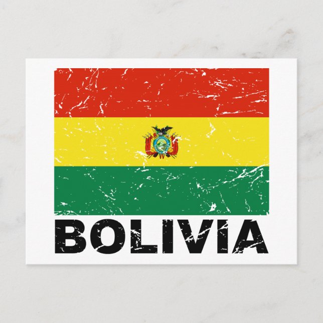 Bolivia Vintage Flagga Vykort (Framsida)