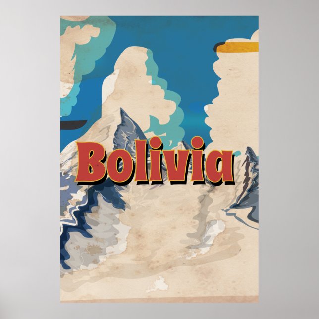Bolivia Vintage Resemålningaffisch Poster (Framsidan)