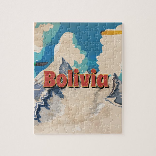Bolivia Vintage Resemålningaffisch Pussel (Vertikal)