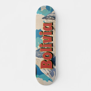 Bolivia Vintage Resemapposters Old School Skateboard Bräda 18 Cm