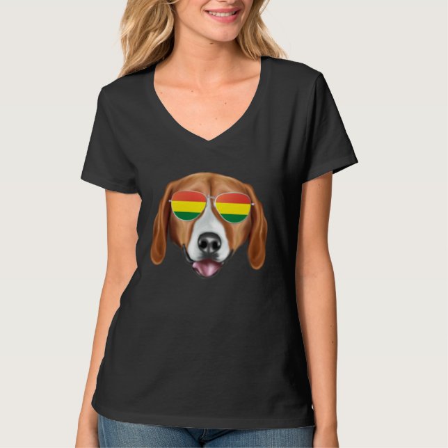 Bolivian Flag American Foxhound Dog Bolivia Pocket T Shirt (Framsida)
