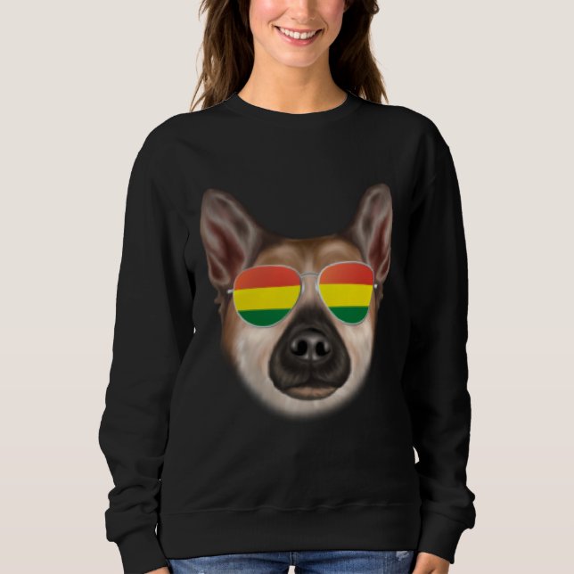 Bolivian Flag Norwegian Buhund Dog Bolivia Pocket T Shirt (Framsida)
