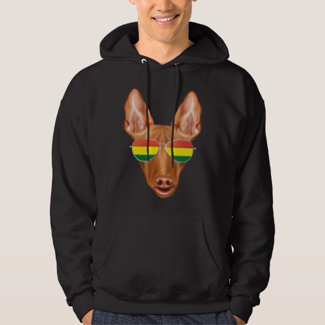 Bolivian Flag Pharaoh Hound Dog Bolivia Pocket Hoodie (Framsida)