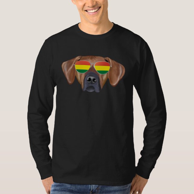 Bolivian Flag Rhodesian Ridgeback Dog Bolivia Pock T Shirt (Framsida)
