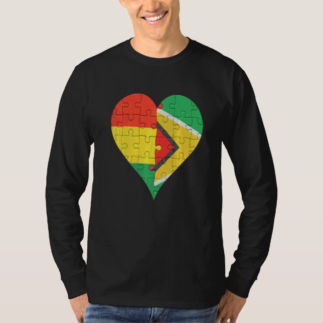 Bolivian Guyanese Flagga Heart T Shirt (Framsida)