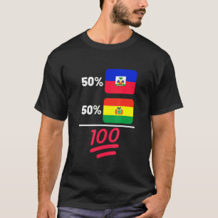 Bolivian Plus Haitian Mix Flagga Heritage T Shirt