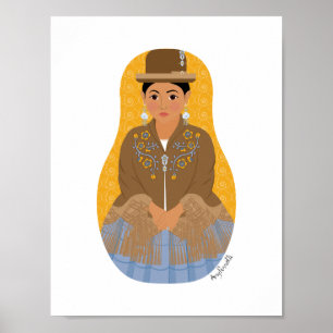 Boliviansk, Aymara Matryoshka Affisch