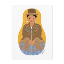 Boliviansk Aymara Matryoshka Postkort
