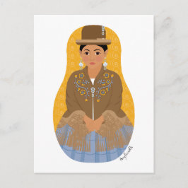 Boliviansk Aymara Matryoshka Postkort Vykort