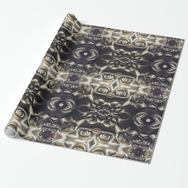 Boliviansk blomma som utföra i relief konst som presentpapper (Utrullad)