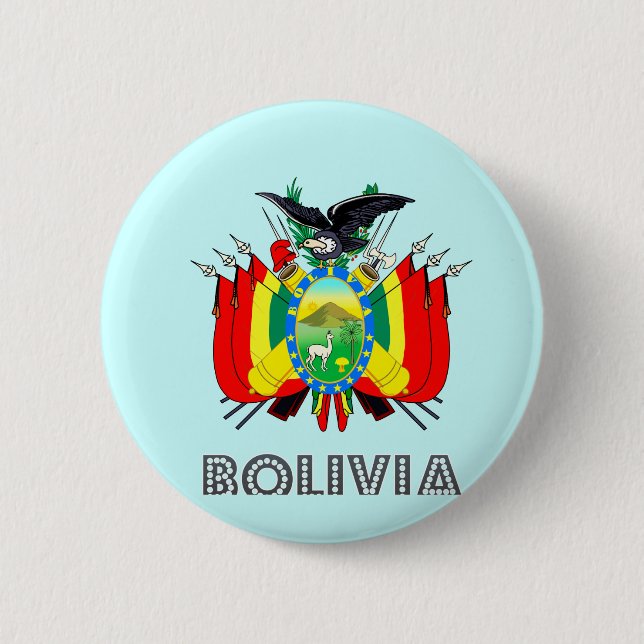 Boliviansk Emblem Knapp (Framsida)