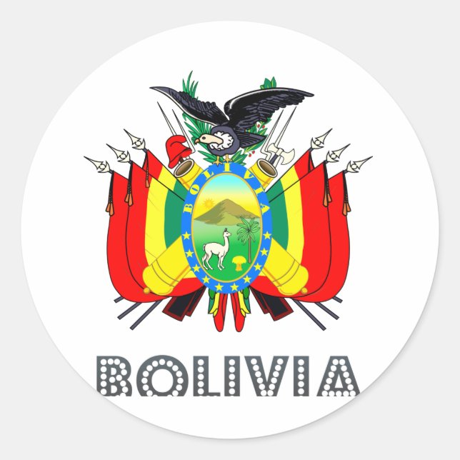 Boliviansk Emblem Runt Klistermärke (Framsida)