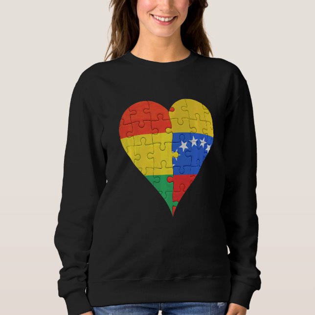 Boliviansk Flagga Heart T Shirt (Framsida)