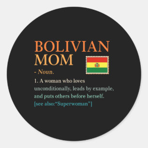 Boliviansk Mamma Definition Bolivia Pride Flagga F Runt Klistermärke