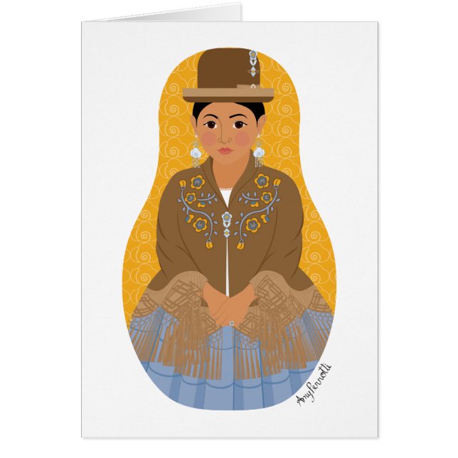 Bolivianska Aymara Matryoshka OBS Kort (Framsidan)