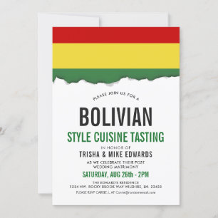 Bolivianska Cuisineet Party Flagga White Inbjudan