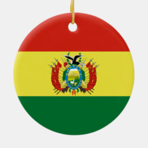 Bolivianska Flagga Julgransprydnad Keramik