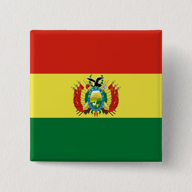 Bolivianska Flagga Knapp (Framsida)